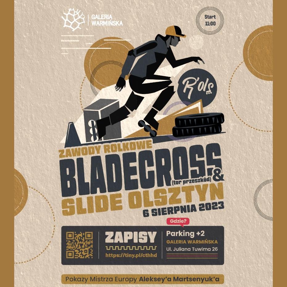 Zawody rolkowe bladecross &amp; slide Olsztyn: R’ols x Galeria Warmińska
