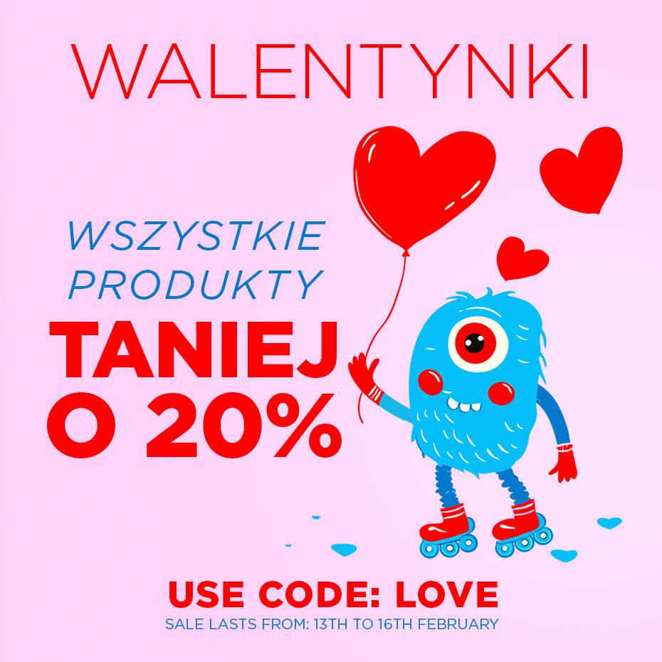 Walentynkowa promocja -20% na wszystkie produkty