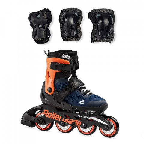 Rolki - Rolki Rollerblade Microblade Combo - Niebiesko/Pomarańczowe - Zdjęcie 1