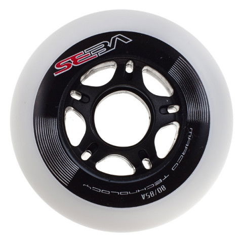 Promocje - Kółka do Rolek Seba Team 80mm/85a - Biało/Czarne - Zdjęcie 1