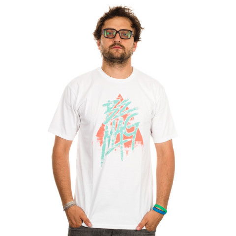Koszulki - Koszulka Be-mag Miami T-shirt - Biało/Turkusowy - Zdjęcie 1