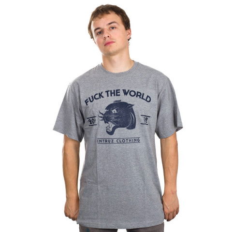 Koszulki - Koszulka Intruz Fuck The World T-shirt - Szary - Zdjęcie 1