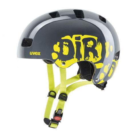 Kaski - Kask Uvex Kid 3 - Szaro/Limonkowy - Zdjęcie 1