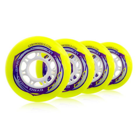 Promocje - Kółka do Rolek Gyro GFR Slalom 72mm/83a (4 szt.) - Żółte - Setup - Zdjęcie 1