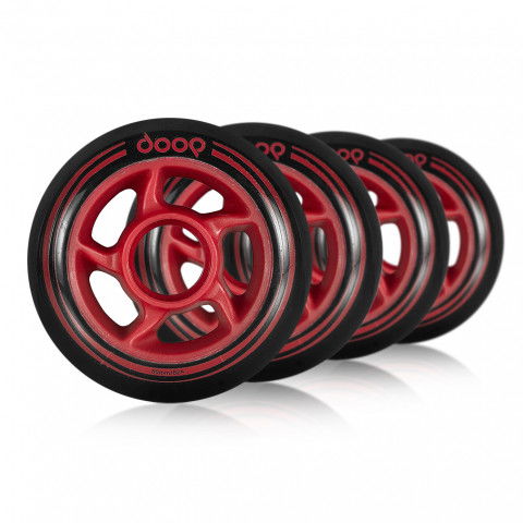 Promocje - Kółka do Rolek Powerslide Doop 80mm/82a - Czarno/Czerwone (4 szt.) - Zdjęcie 1