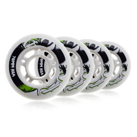 Promocje - Kółka do Rolek Powerslide Slim 70mm/82a - Biało/Zielone (4 szt.) - Zdjęcie 1