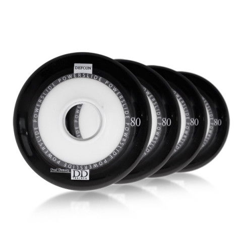 Kółka - Kółka do Rolek Powerslide Defcon Dual Density 80mm/78-85a - Czarne (4 szt.) - Zdjęcie 1