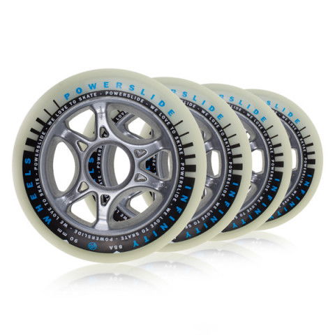 Promocje - Kółka do Rolek Powerslide Infinity 90mm/85a (4 szt.) - Czarno/Niebieskie - Zdjęcie 1
