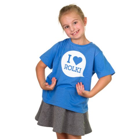Koszulki - Koszulka Bladeville I Love Rolki Kids T-shirt - Ciemno Niebieski - Zdjęcie 1