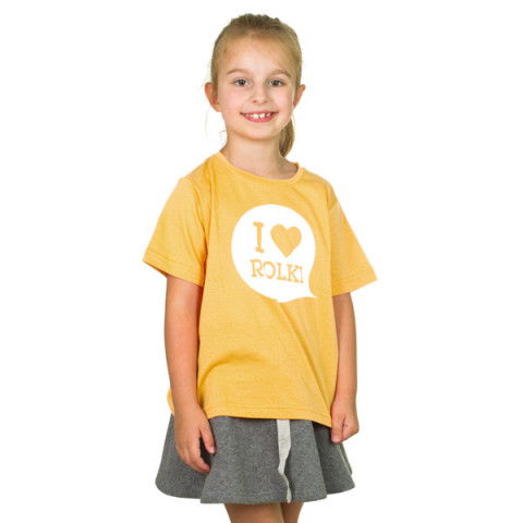 Koszulki - Koszulka Bladeville I Love Rolki Kids T-shirt - Musztardowy - Zdjęcie 1