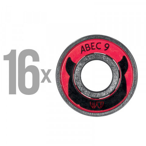 Łożyska - Łożyska do rolek Wicked Abec 9 Freespin 608 (16 szt.) - Quad - Zdjęcie 1