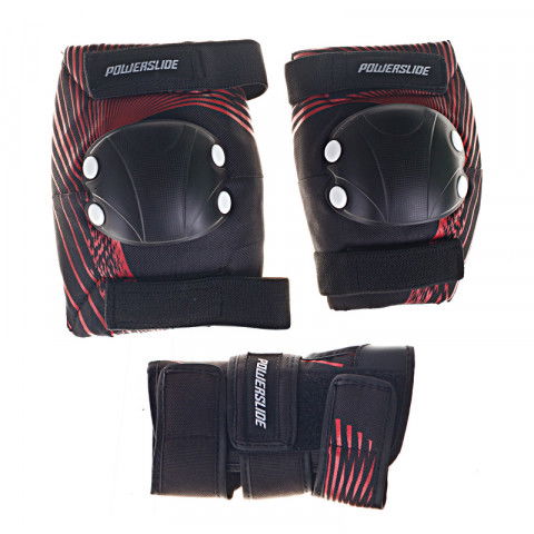 Ochraniacze - Ochraniacze Powerslide Kids Basic Tri-Pack - Czarno/Czerwone - Zdjęcie 1