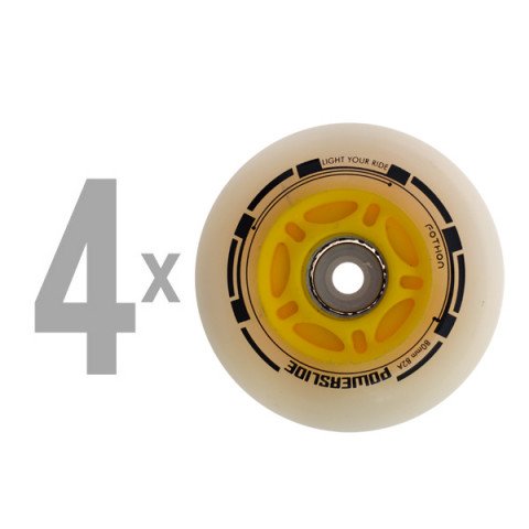 Promocje - Kółka do Rolek Powerslide Fothon 80mm/82a (4 szt.) - Żółto/Białe - Zdjęcie 1