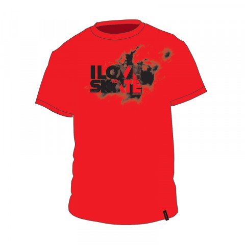 Koszulki - Koszulka Powerslide I Love To Skate - Czerwony - Zdjęcie 1