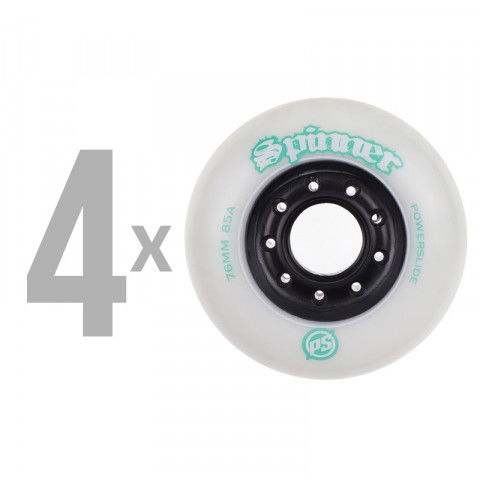 Promocje - Kółka do Rolek Powerslide Spinner Wheels 76mm/85A (4 szt.) - Biało/Miętowe - Zdjęcie 1