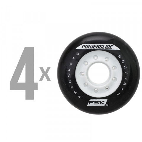Promocje - Kółka do Rolek Powerslide Spinner Wheels 76mm/88A (4 szt.) - Czarne - Zdjęcie 1
