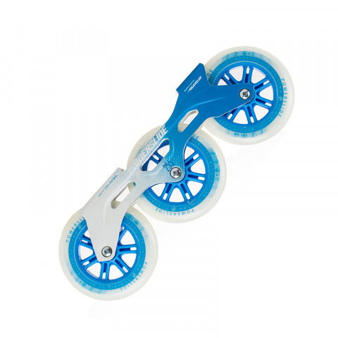 Szyny - Szyny do rolek Powerslide Megacruiser Frame Set 3x125mm - Niebiesko Biała - Zdjęcie 1