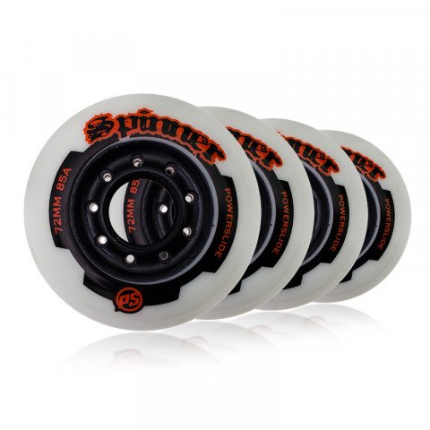 Promocje - Kółka do Rolek Powerslide Spinner Wheels 72mm/85A (4 szt.) - Biało/Pomarańczowe - Zdjęcie 1