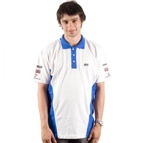 Koszulki - Koszulka Powerslide Francolini Polo T-shirt - Biało/Niebieski - Zdjęcie 1