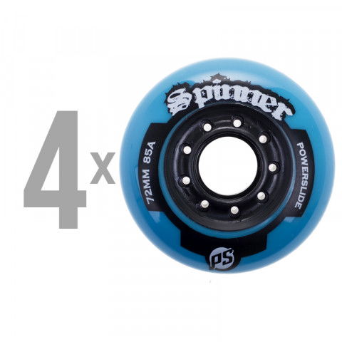 Promocje - Kółka do Rolek Powerslide Spinner Wheels 72mm/85A (4 szt.) - Niebiesko/Czarne - Zdjęcie 1
