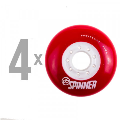 Kółka - Kółka do Rolek Powerslide Spinner Wheels 80mm/85A (4 szt.) - Czerwone - Zdjęcie 1