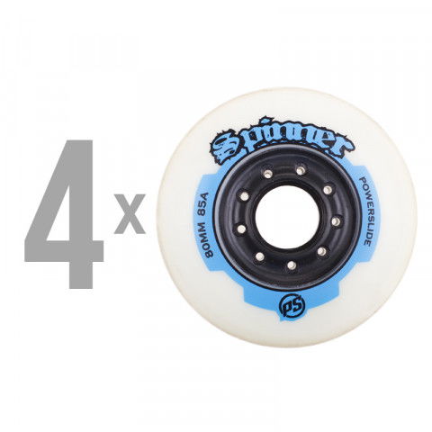 Promocje - Kółka do Rolek Powerslide Spinner Wheels 80mm/85A (4 szt.) - Biało/Czarne II - Zdjęcie 1