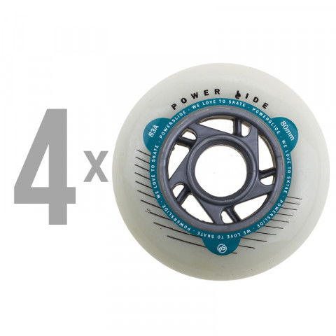 Promocje - Kółka do Rolek Powerslide Vi 80mm/83a - Teal (4 szt.) - Zdjęcie 1