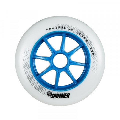 Promocje - Kółka do Rolek Powerslide Spinner 125mm/85a - Biało/Niebieskie (1 szt.) - Zdjęcie 1