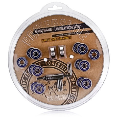 Łożyska - Łożyska do rolek Powerslide Abec 7 608 Freespin (16 szt.) + Klucz - Zdjęcie 1