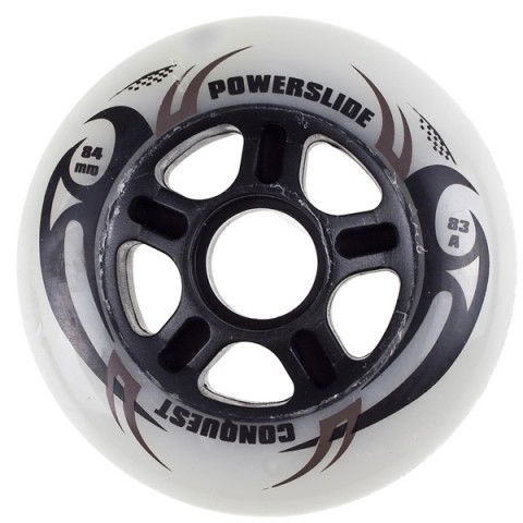 Promocje - Kółka do Rolek Powerslide Conquest 84mm/83a - Czarno/Brązowe OEM - Zdjęcie 1