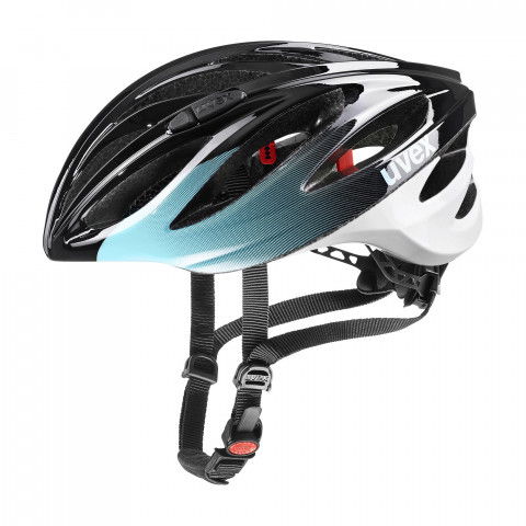 Kaski - Kask Uvex Boss Race - Czarno/Błękitny - Zdjęcie 1