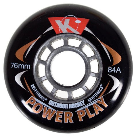Promocje - Kółka do Rolek Kryptonics Powerplay Out 76mm/84a - Czarno/Srebrne - Zdjęcie 1