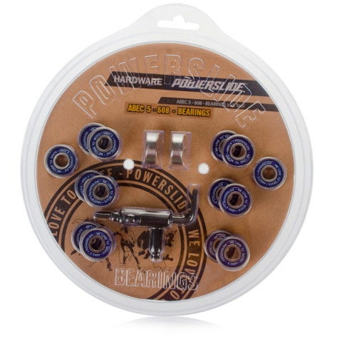 Łożyska - Łożyska do rolek Powerslide Abec 5 608 Freespin (16 szt. + Klucz) - Zdjęcie 1