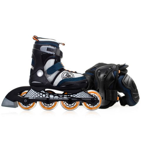 Rolki - Rolki K2 Merlin Pack 10 - Czarno/Biało/Niebieskie - Zdjęcie 1