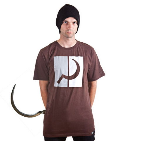 Koszulki - Koszulka Ground Control Square T-shirt 10 - Brązowo Szaro Biały - Zdjęcie 1