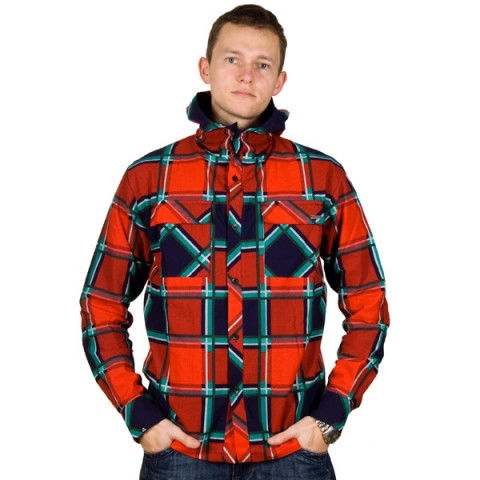 Koszule - Ucon Joshua Hood Shirt - Czerwona - Zdjęcie 1