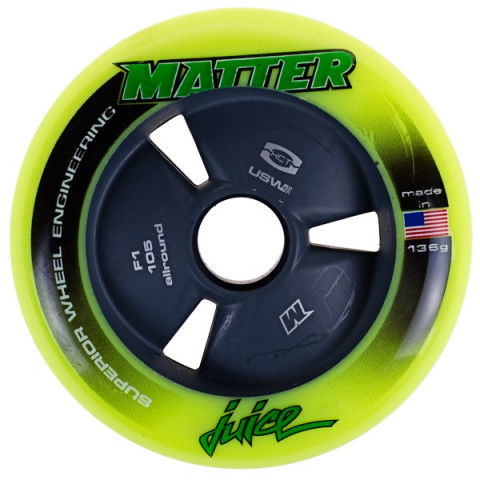 Promocje - Kółka do Rolek Matter Juice F1 105 Hollow Core - Żółte - Zdjęcie 1