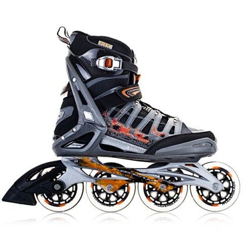 Rolki - Rolki Rollerblade Crossfire 90 11 - Czarno/Pomarańczowe - Zdjęcie 1