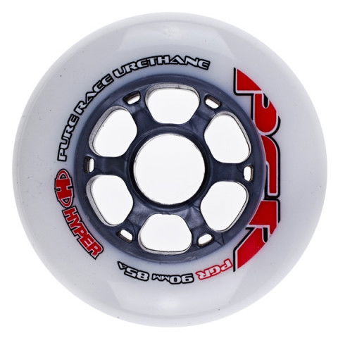 Promocje - Kółka do Rolek Hyper PGR 90mm/85a - Biało/Srebrne - Zdjęcie 1