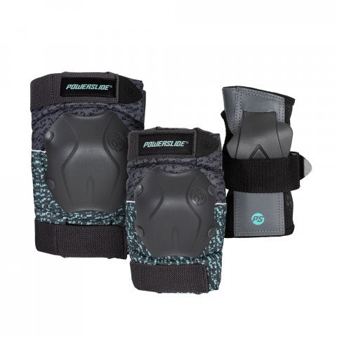 Ochraniacze - Ochraniacze Powerslide Standard Tri-Pack - Czarno/Błękitny - Zdjęcie 1