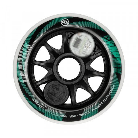Kółka - Kółka do Rolek Powerslide Graphix Wheel 100mm/85a - Białe Lewe (1 szt.) - Zdjęcie 1