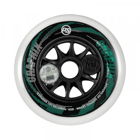 Kółka - Kółka do Rolek Powerslide Graphix Wheel 125mm/85a - Białe Lewe (1 szt.) - Zdjęcie 1