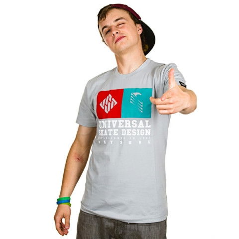 Koszulki - Koszulka USD Empire T-shirt 11 - Szaro Turkusowo Czerwona - Zdjęcie 1