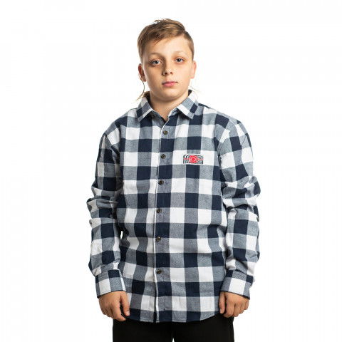 Koszule - TREE Flanel Shirt - Granatowo/Biała - Zdjęcie 1