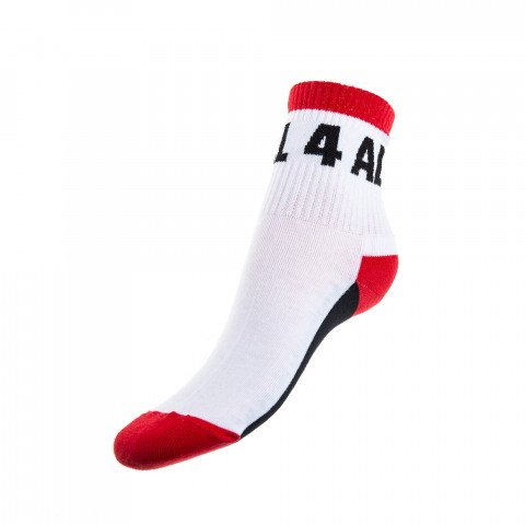 Skarpetki - Roll4all Short Socks - Biało/Czerwone - Zdjęcie 1