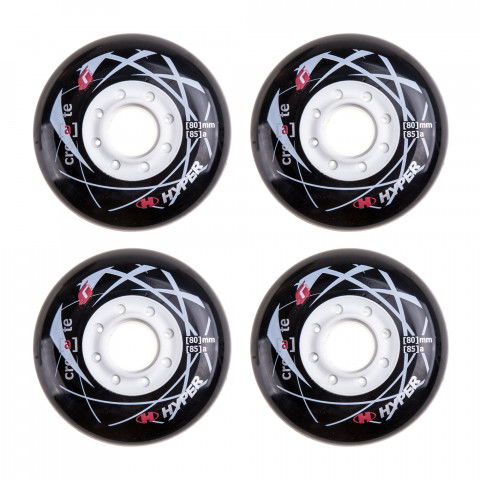 Kółka - Kółka do Rolek Hyper Create +G 80mm/85a - Czarno/Białe (4 szt.) - Zdjęcie 1