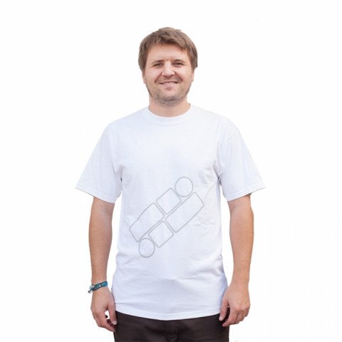 Koszulki - Koszulka Denial Square Logo Tshirt - White - Zdjęcie 1