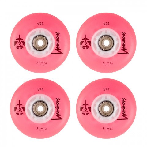 Kółka - Kółka do Rolek Luminous LED 80mm/85a - Różowe (4 szt.) - Zdjęcie 1