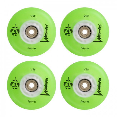 Kółka - Kółka do Rolek Luminous LED 80mm/85a - Zielone (4 szt.) - Zdjęcie 1