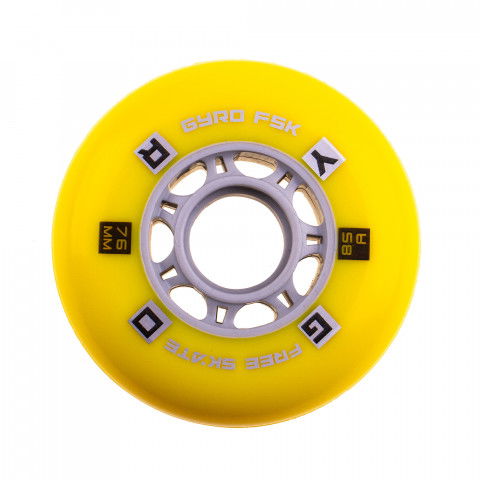 Promocje - Kółka do Rolek Gyro F2R 76mm/85a - Żółte - Zdjęcie 1